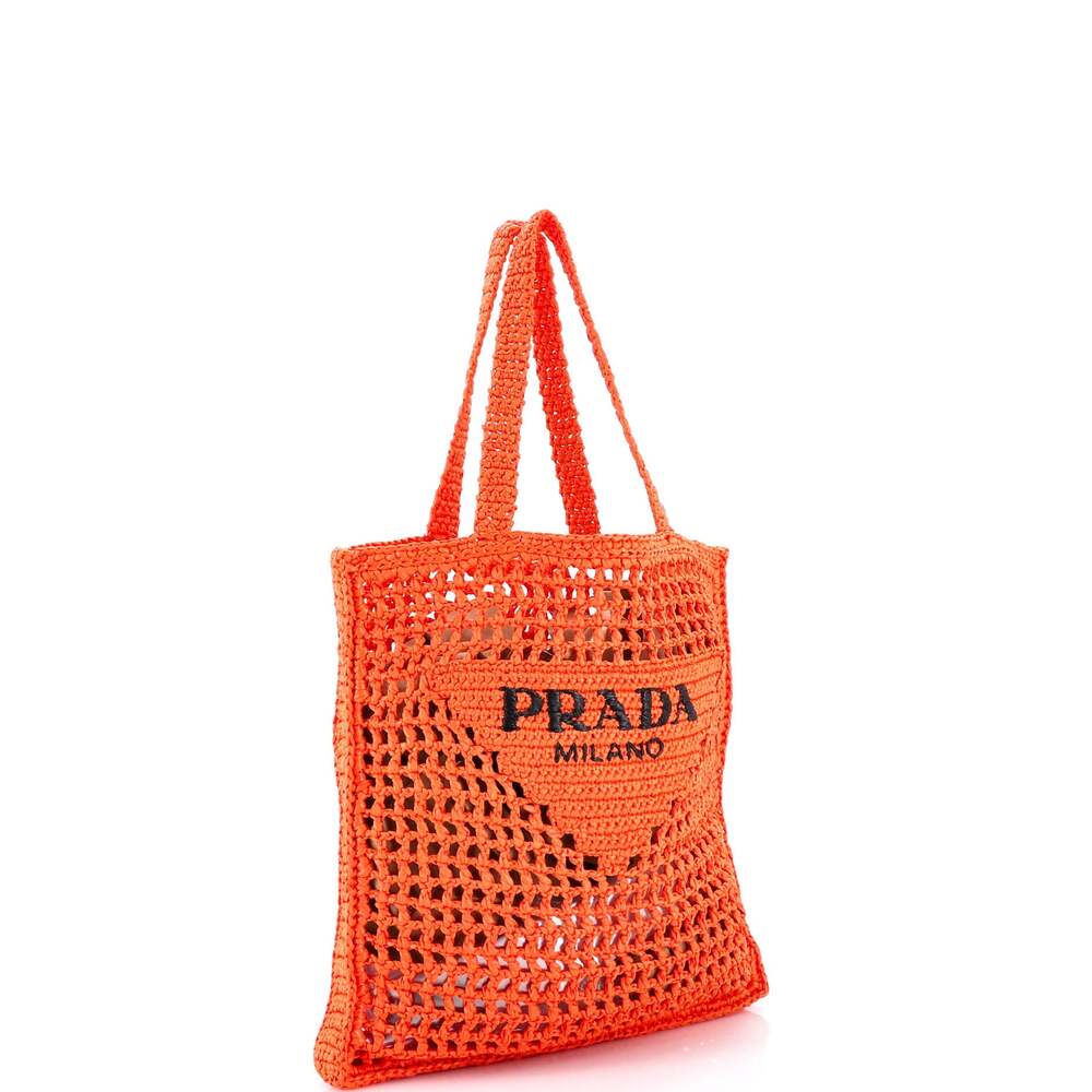 Prada Triangle Logo Open Tote Raffia #200429P16B - Picture 2 of 6